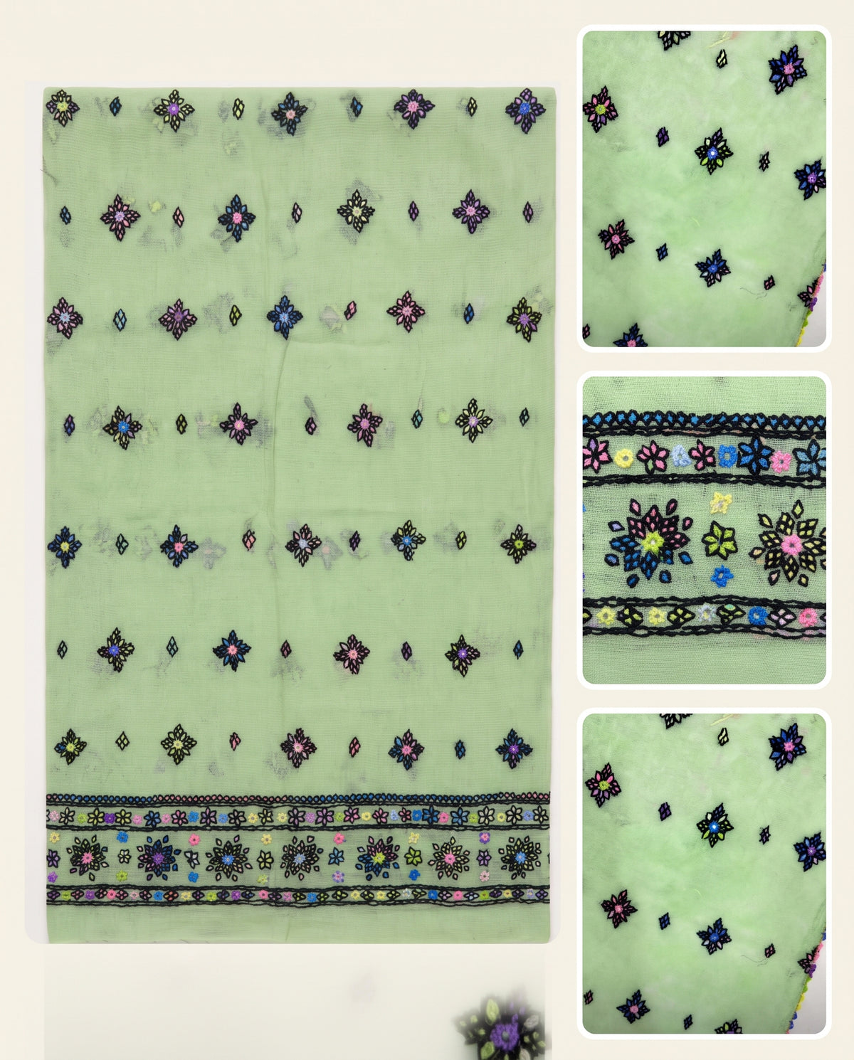 Light Green Chiffon Balochi Suit